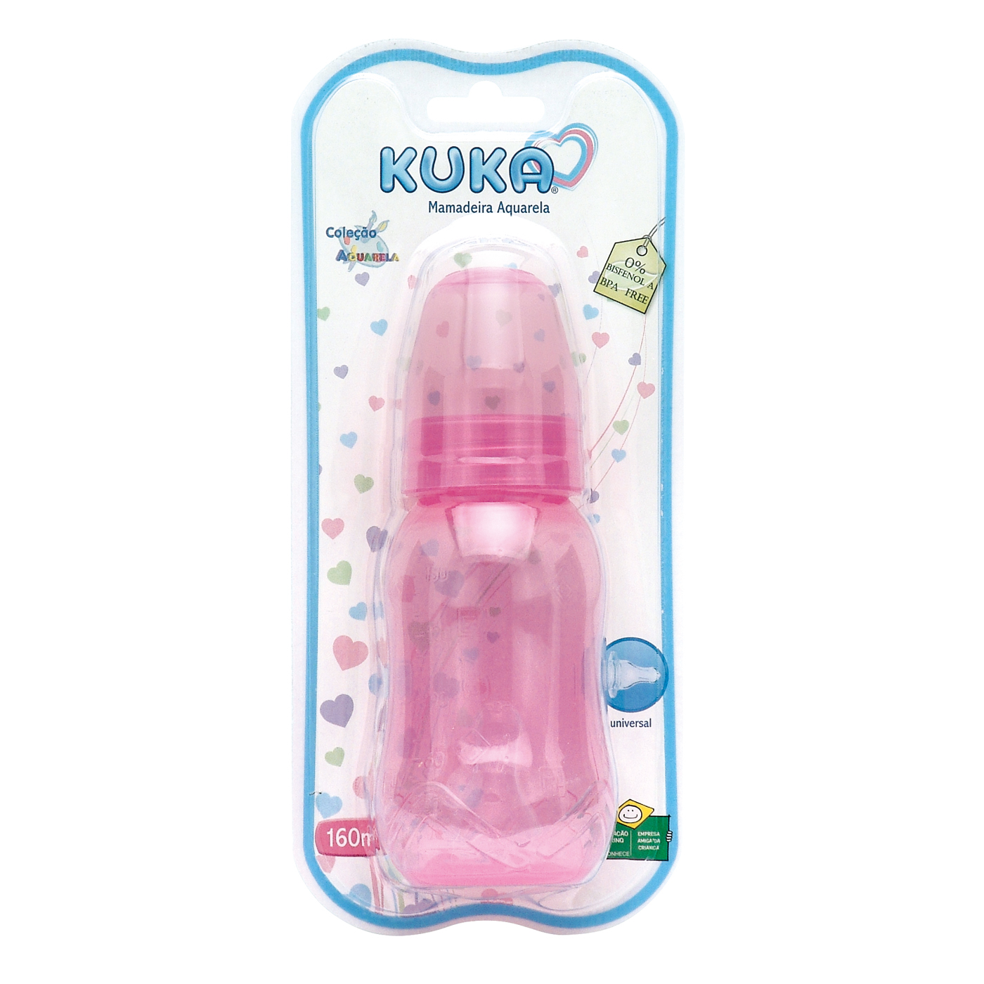 1422 mamadeira rosa 160ml menina kuka