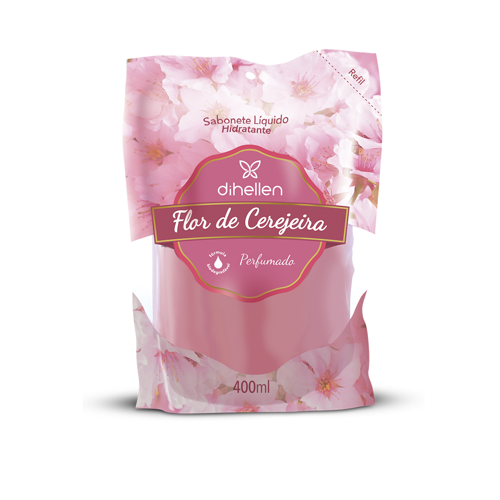 22412 sabonete liquido flor de cerejeira hidratante mãos e corpo 400ml refil