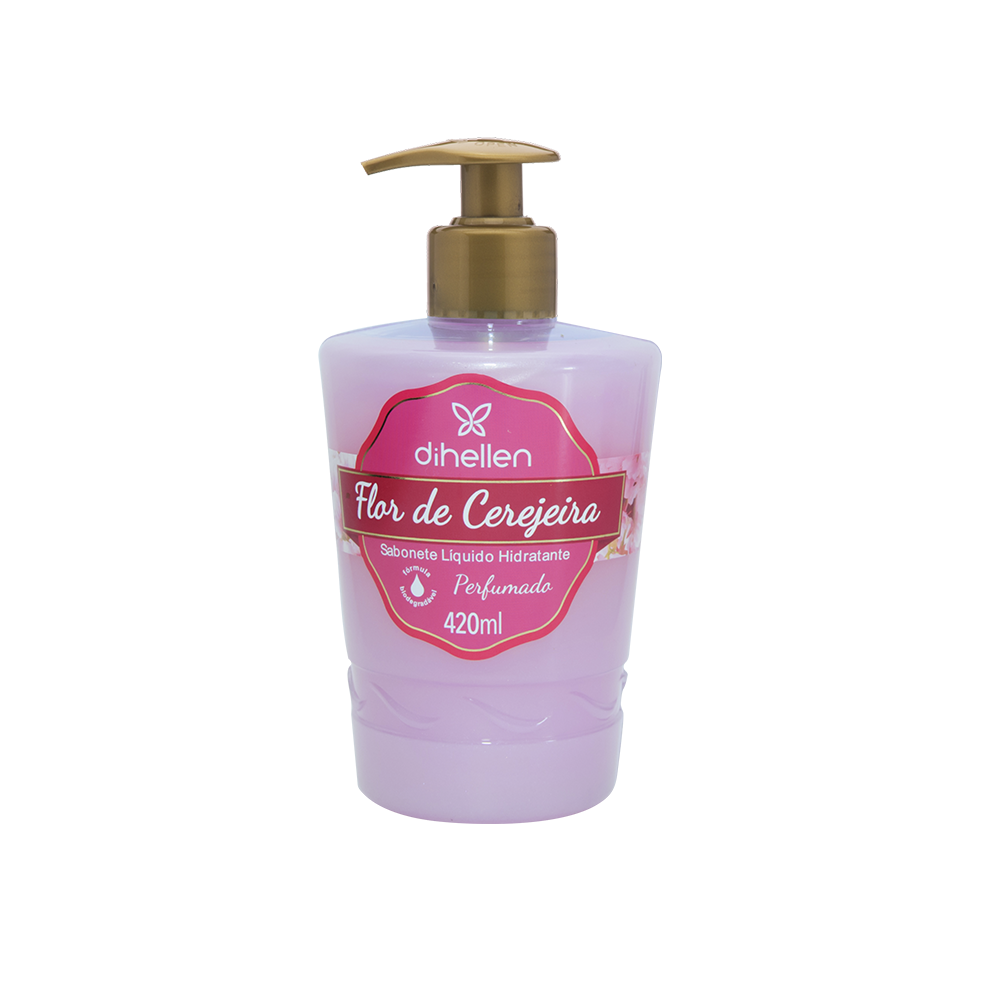 22413 sabonete liquido 420ml flor de cerejeira dihellen hidratante