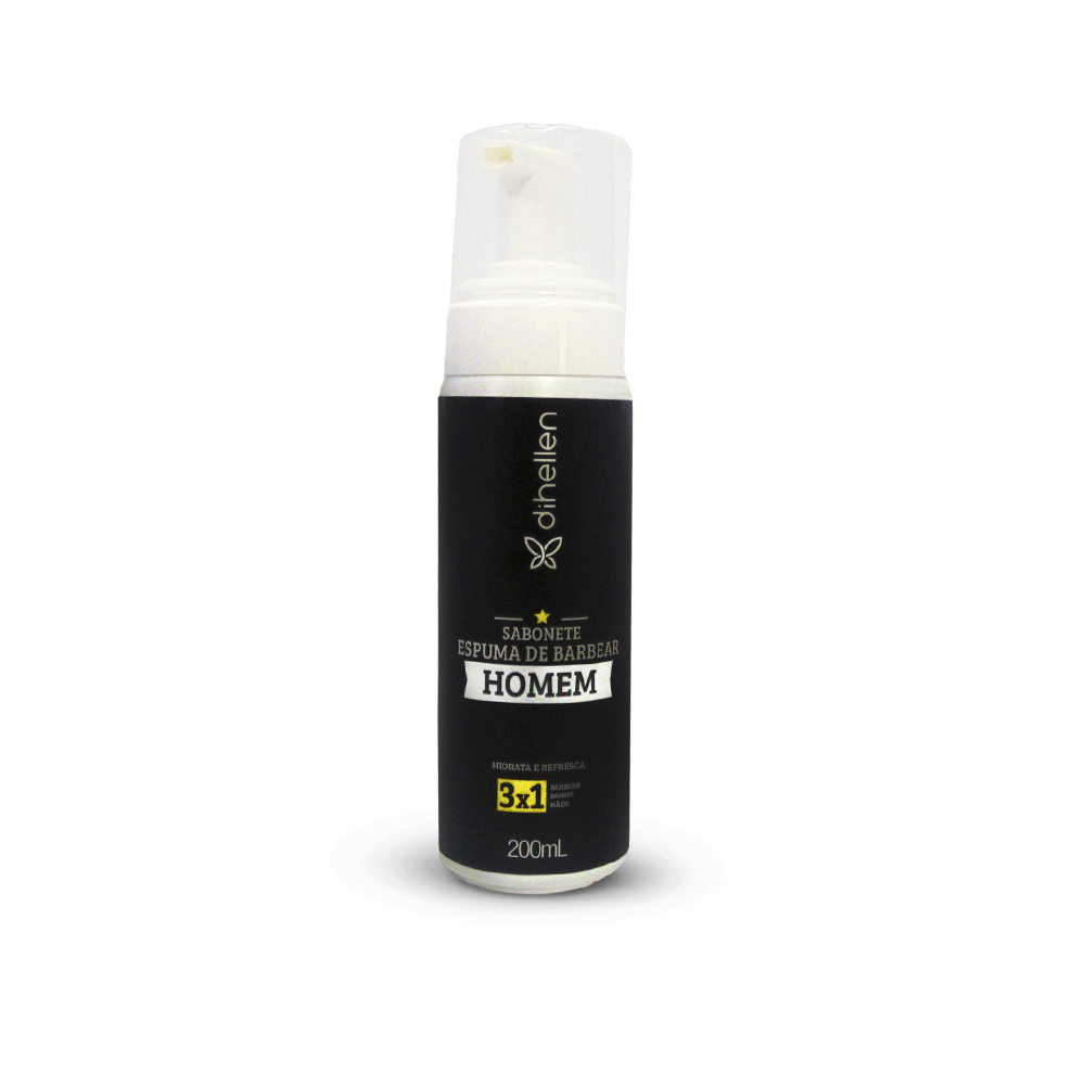 22557 espuma de barbear e sabonete líquido dihellen 200ml para homens